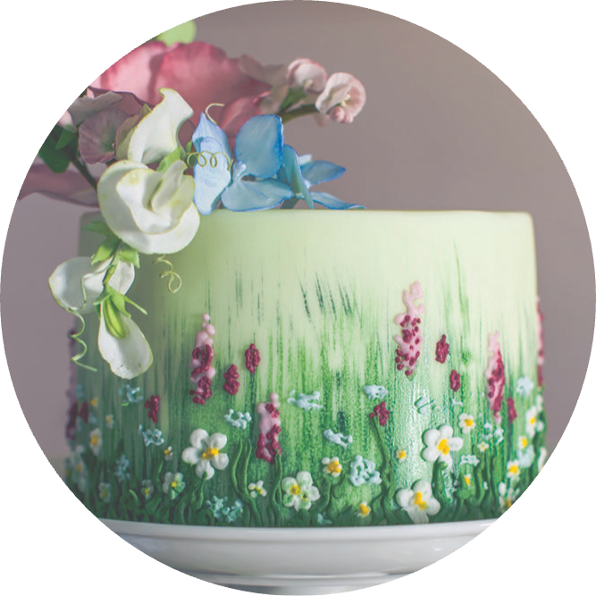 cake with flowers